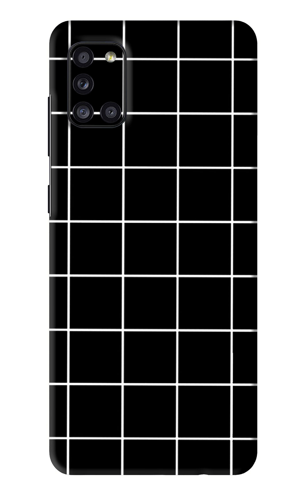 White Grid Samsung Galaxy A31 Back Skin Wrap