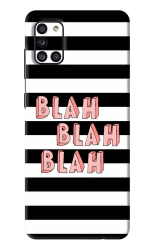 Blah Blah Blah Samsung Galaxy A31 Back Skin Wrap