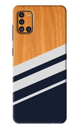 Black And White Wooden Samsung Galaxy A31 Back Skin Wrap