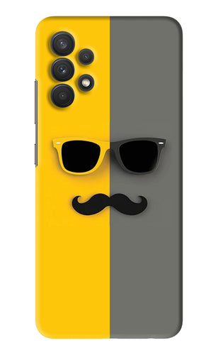 Sunglasses with Mustache Samsung Galaxy A32 Back Skin Wrap