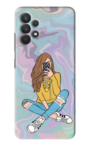 Selfie Girl Samsung Galaxy A32 Back Skin Wrap