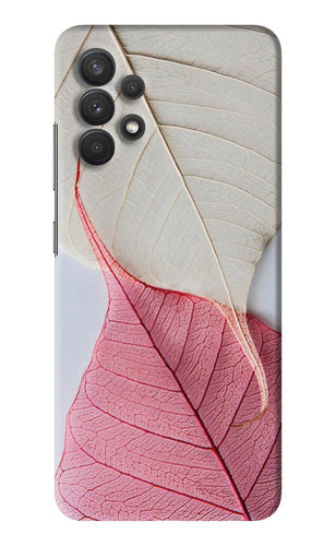 White Pink Leaf Samsung Galaxy A32 Back Skin Wrap