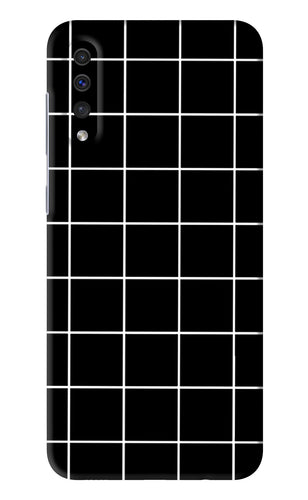 White Grid Samsung Galaxy A50 Back Skin Wrap