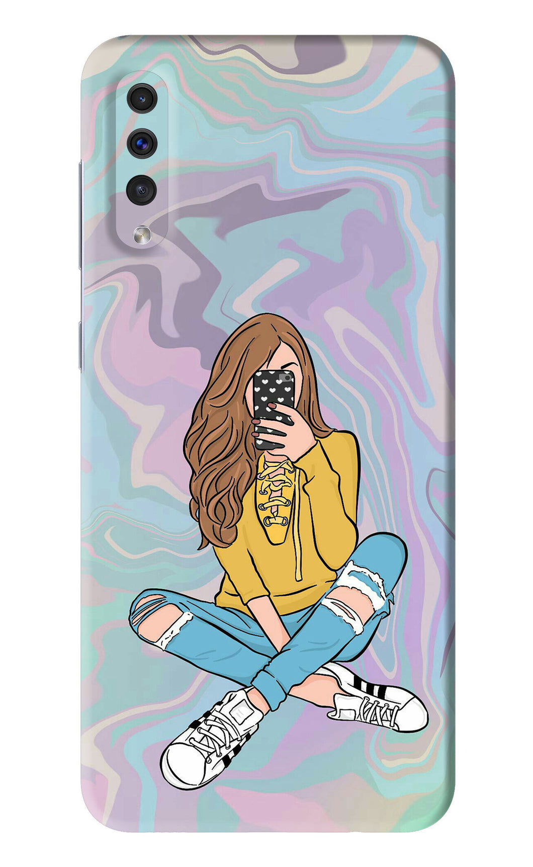 Selfie Girl Samsung Galaxy A50S Back Skin Wrap