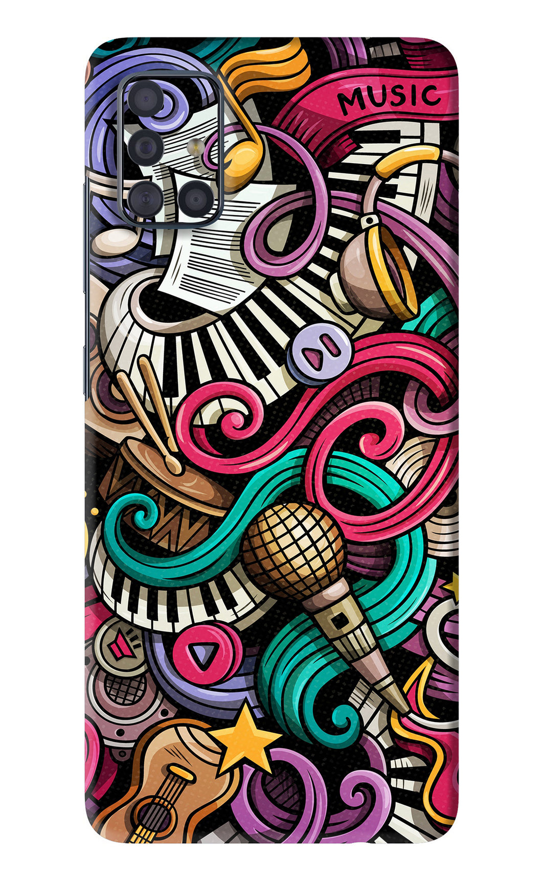 Music Abstract Samsung Galaxy A51 Back Skin Wrap