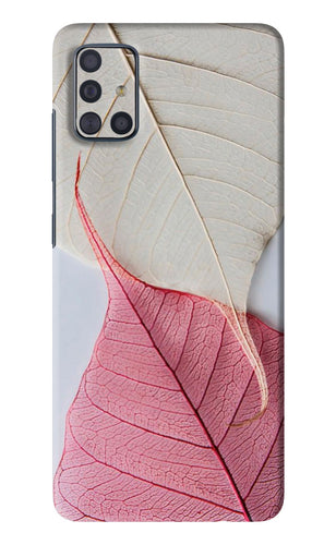 White Pink Leaf Samsung Galaxy A51 Back Skin Wrap