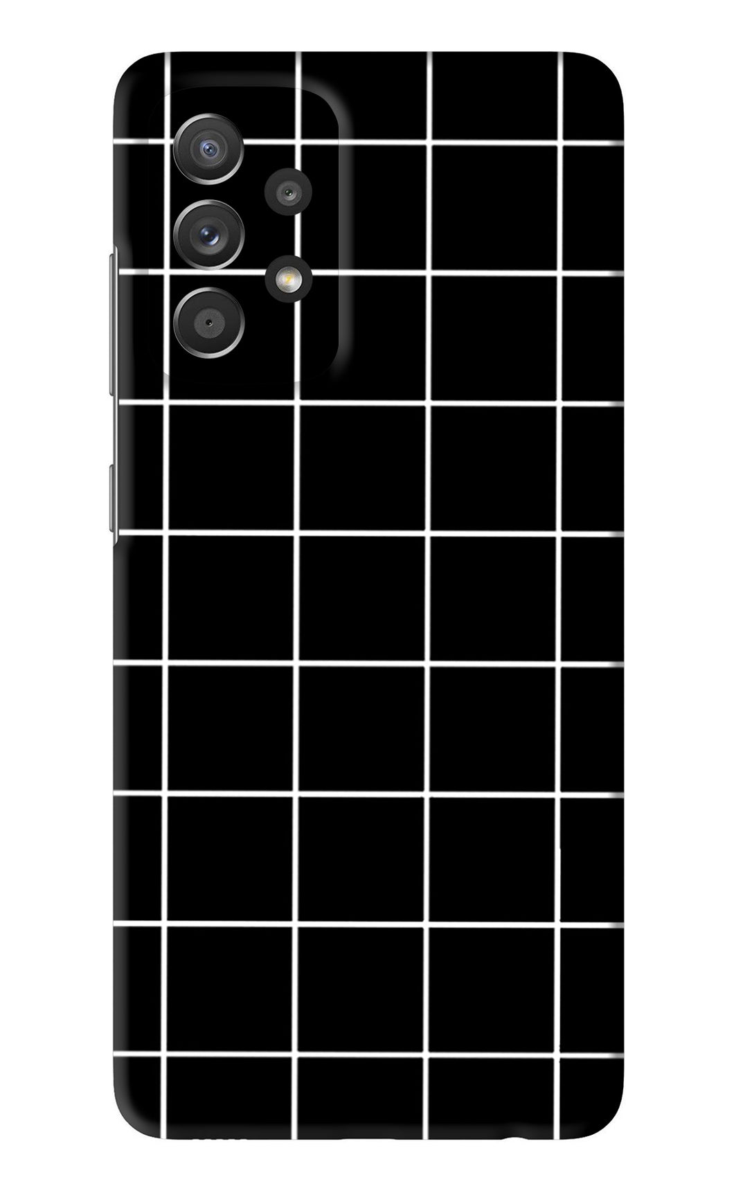 White Grid Samsung Galaxy A52 Back Skin Wrap