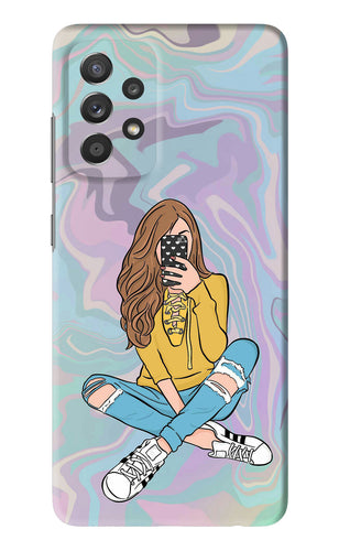 Selfie Girl Samsung Galaxy A52 Back Skin Wrap