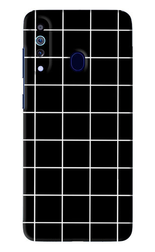 White Grid Samsung Galaxy A60 Back Skin Wrap