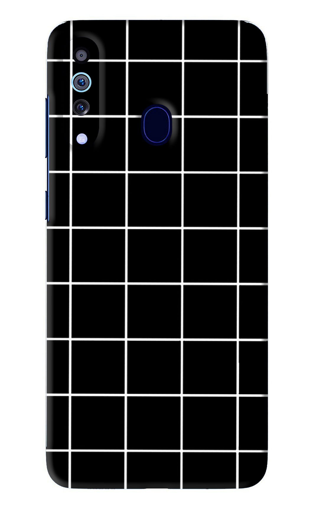 White Grid Samsung Galaxy A60 Back Skin Wrap