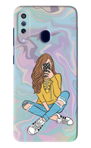 Selfie Girl Samsung Galaxy A60 Back Skin Wrap