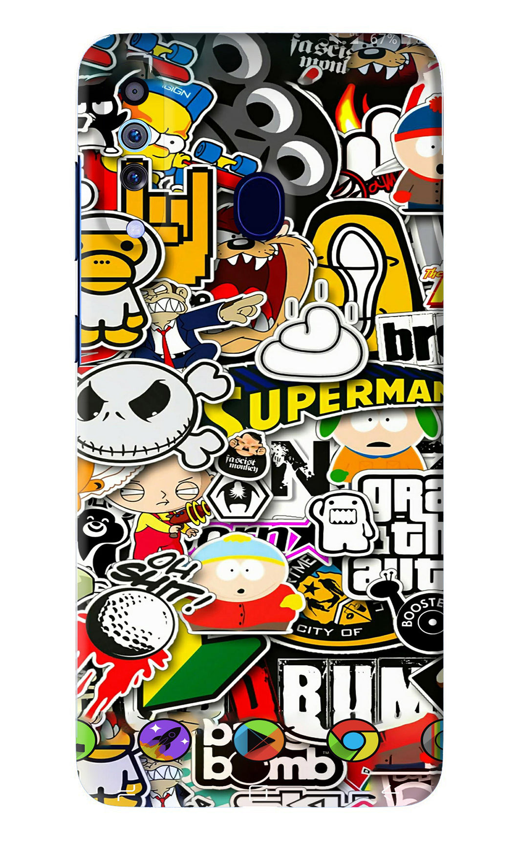 Sticker Bomb Samsung Galaxy A60 Back Skin Wrap