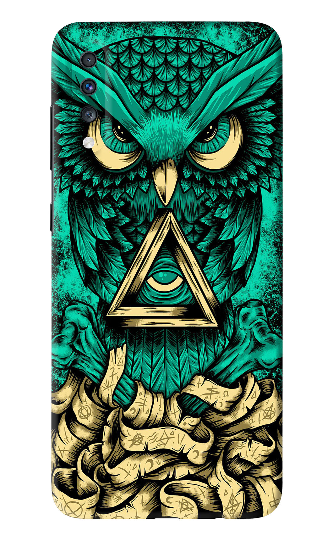 Green Owl Samsung Galaxy A70 Back Skin Wrap