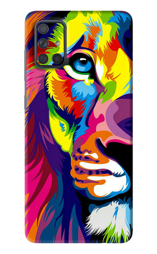 Lion Half Face Samsung Galaxy A71 Back Skin Wrap