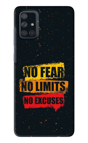 No Fear No Limits No Excuses Samsung Galaxy A71 Back Skin Wrap