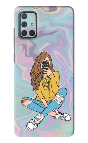 Selfie Girl Samsung Galaxy A71 Back Skin Wrap