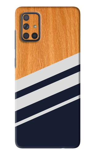 Black And White Wooden Samsung Galaxy A71 Back Skin Wrap