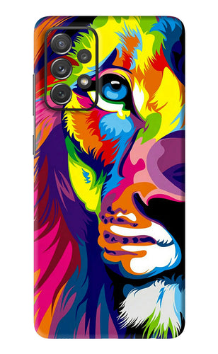 Lion Half Face Samsung Galaxy A72 Back Skin Wrap