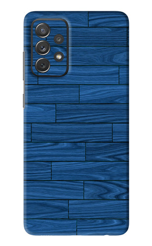 Blue Wooden Texture Samsung Galaxy A72 Back Skin Wrap