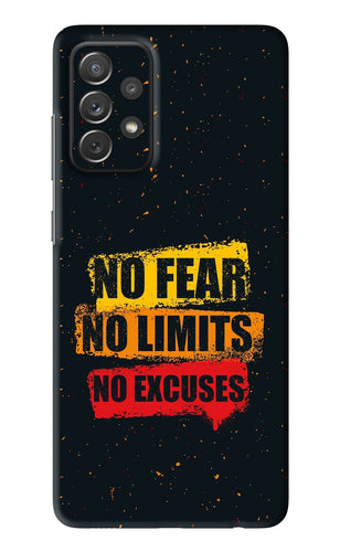 No Fear No Limits No Excuses Samsung Galaxy A72 Back Skin Wrap