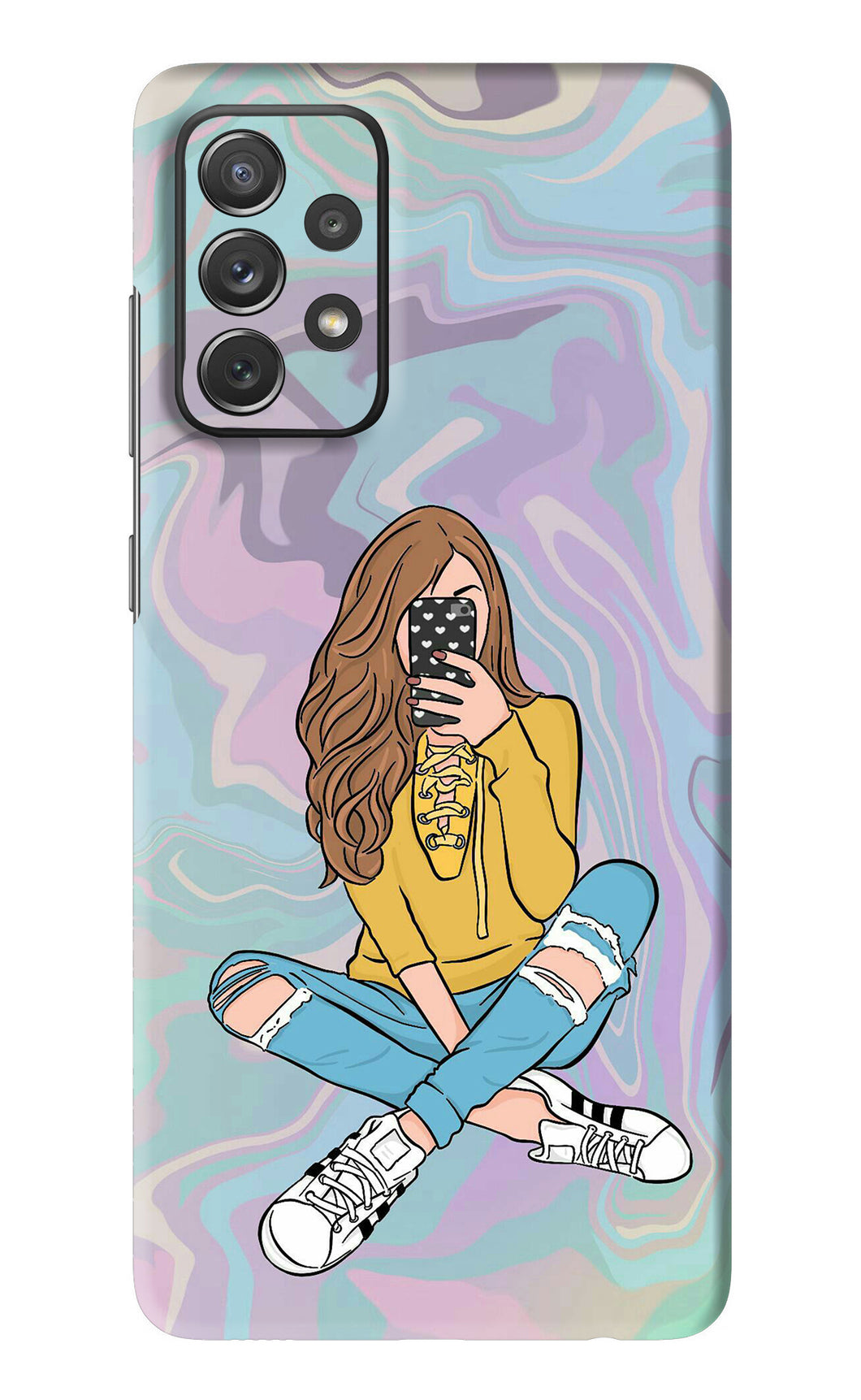 Selfie Girl Samsung Galaxy A72 Back Skin Wrap