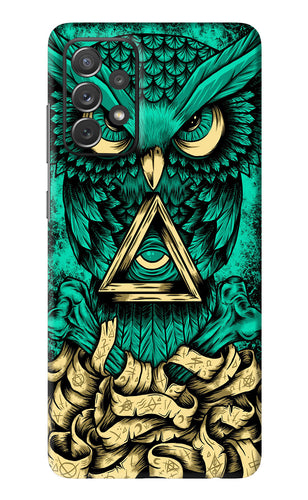 Green Owl Samsung Galaxy A72 Back Skin Wrap