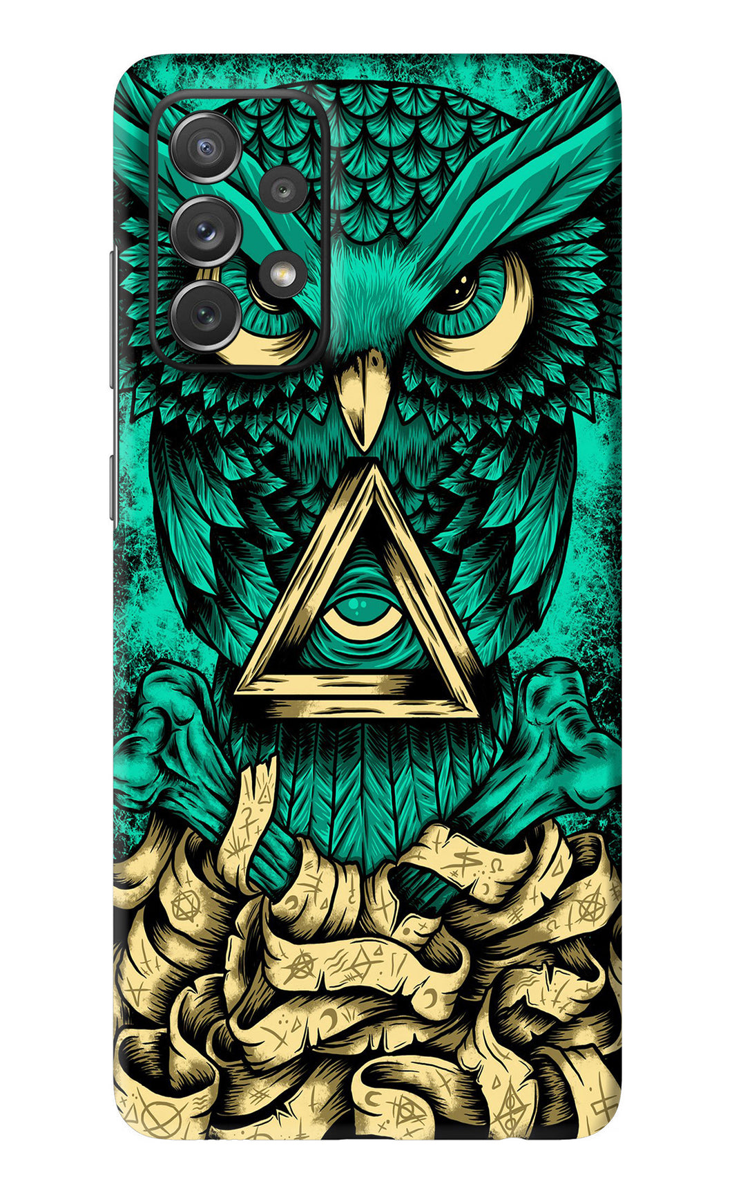 Green Owl Samsung Galaxy A72 Back Skin Wrap