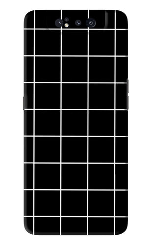 White Grid Samsung Galaxy A80 Back Skin Wrap
