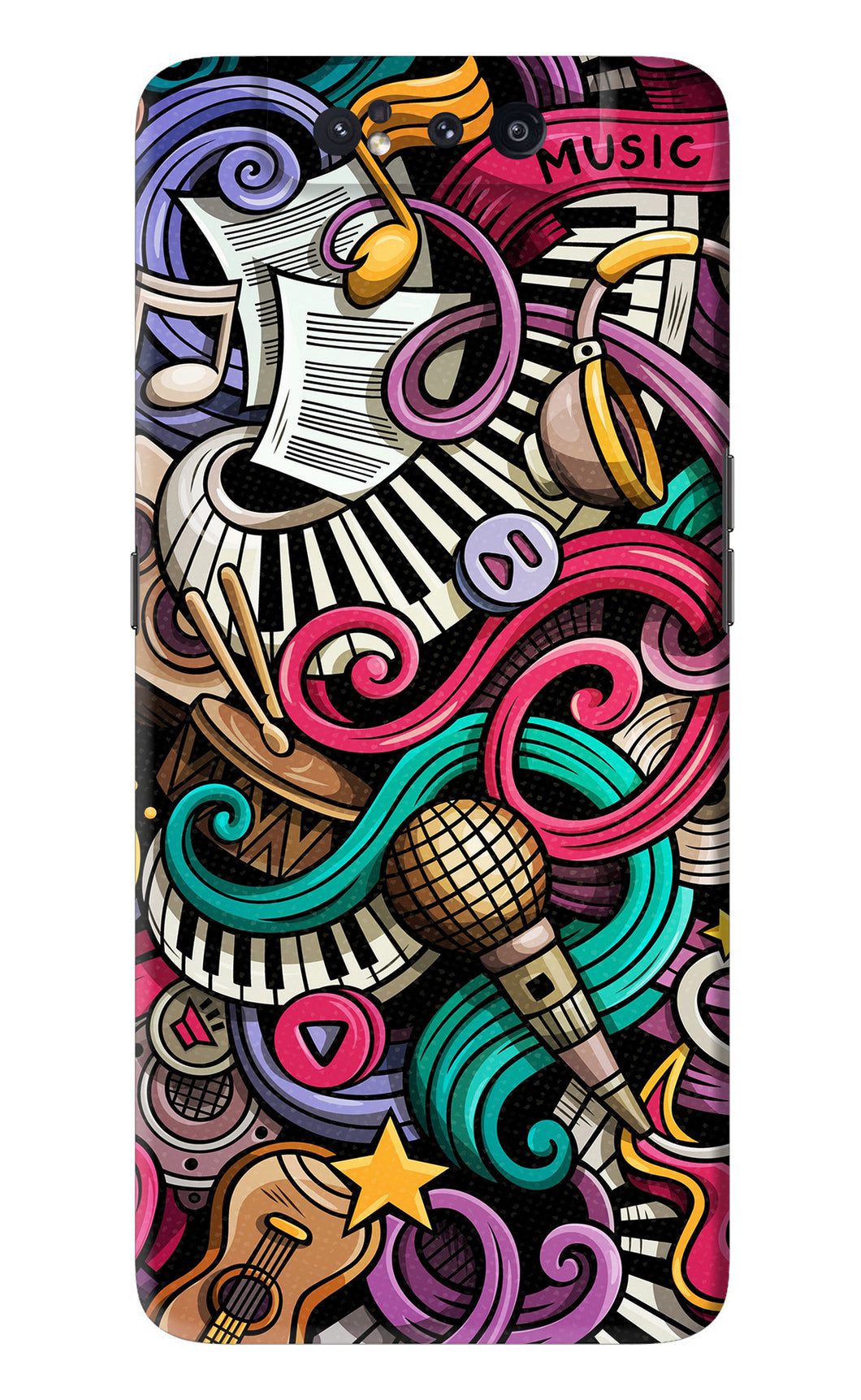 Music Abstract Samsung Galaxy A80 Back Skin Wrap