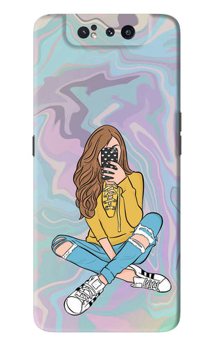 Selfie Girl Samsung Galaxy A80 Back Skin Wrap