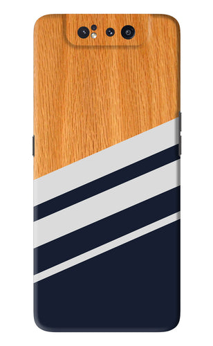 Black And White Wooden Samsung Galaxy A80 Back Skin Wrap