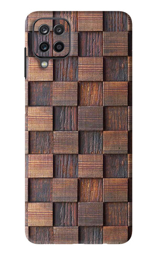Wooden Cube Design Samsung Galaxy F12 Back Skin Wrap