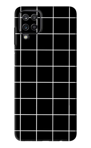 White Grid Samsung Galaxy F12 Back Skin Wrap