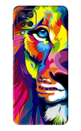Lion Half Face Samsung Galaxy F12 Back Skin Wrap