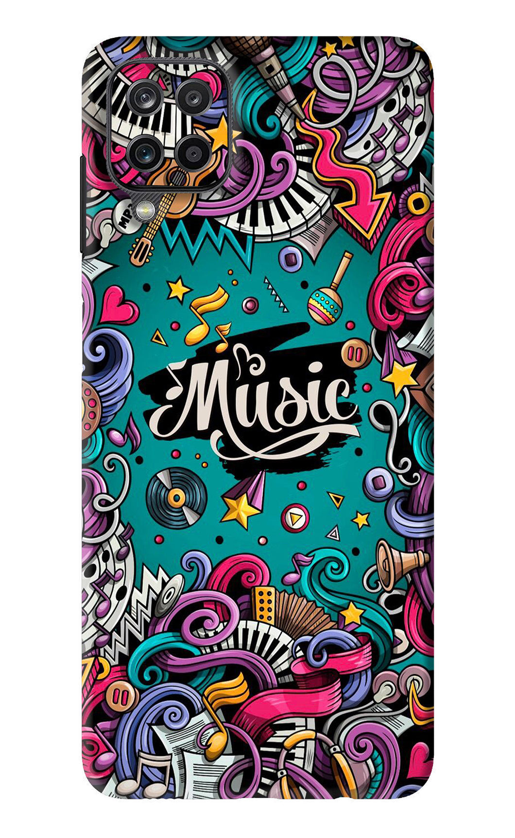 Music Graffiti Samsung Galaxy F12 Back Skin Wrap