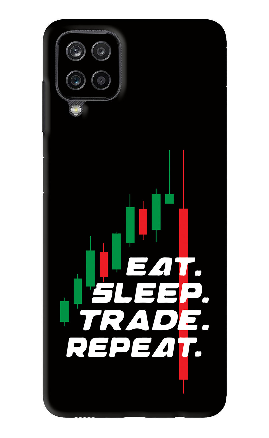 Eat Sleep Trade Repeat Samsung Galaxy F12 Back Skin Wrap