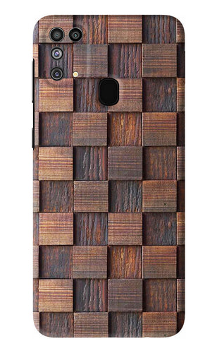 Wooden Cube Design Samsung Galaxy F41 Back Skin Wrap