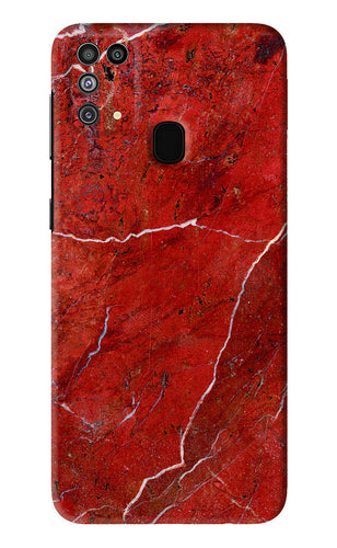 Red Marble Design Samsung Galaxy F41 Back Skin Wrap
