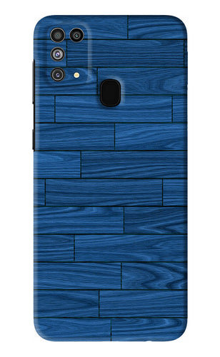 Blue Wooden Texture Samsung Galaxy F41 Back Skin Wrap