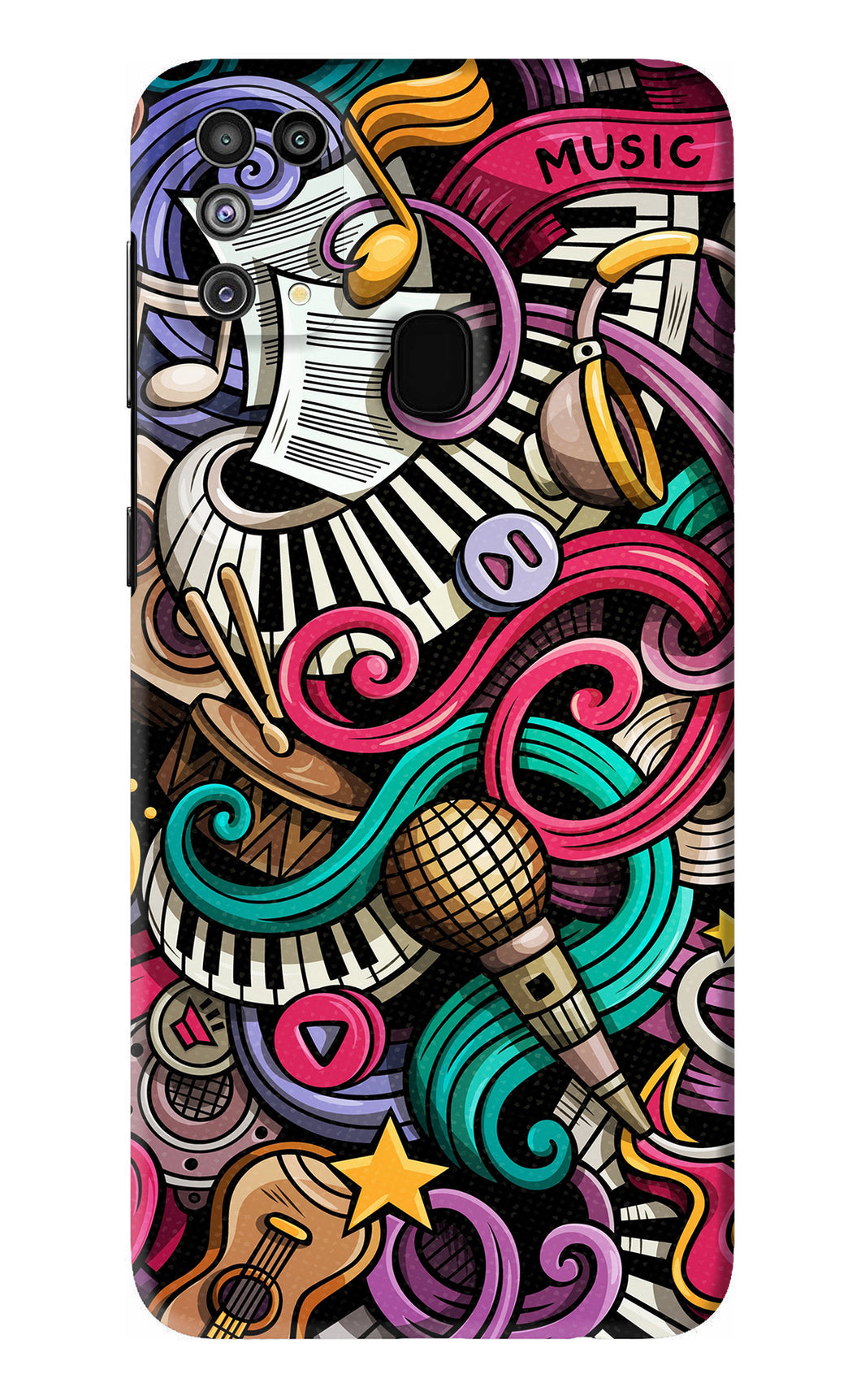 Music Abstract Samsung Galaxy F41 Back Skin Wrap