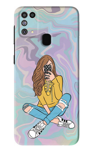 Selfie Girl Samsung Galaxy F41 Back Skin Wrap