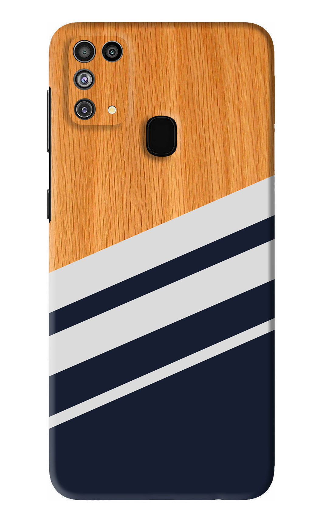 Black And White Wooden Samsung Galaxy F41 Back Skin Wrap