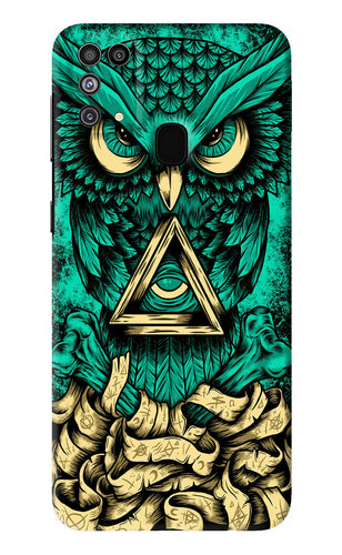 Green Owl Samsung Galaxy F41 Back Skin Wrap