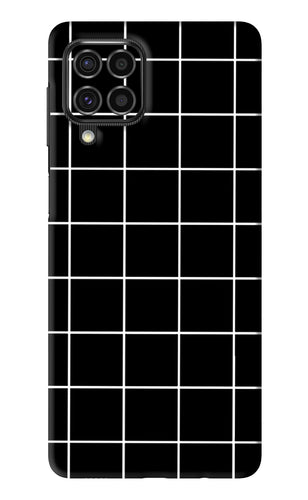 White Grid Samsung Galaxy F62 Back Skin Wrap