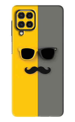 Sunglasses with Mustache Samsung Galaxy F62 Back Skin Wrap