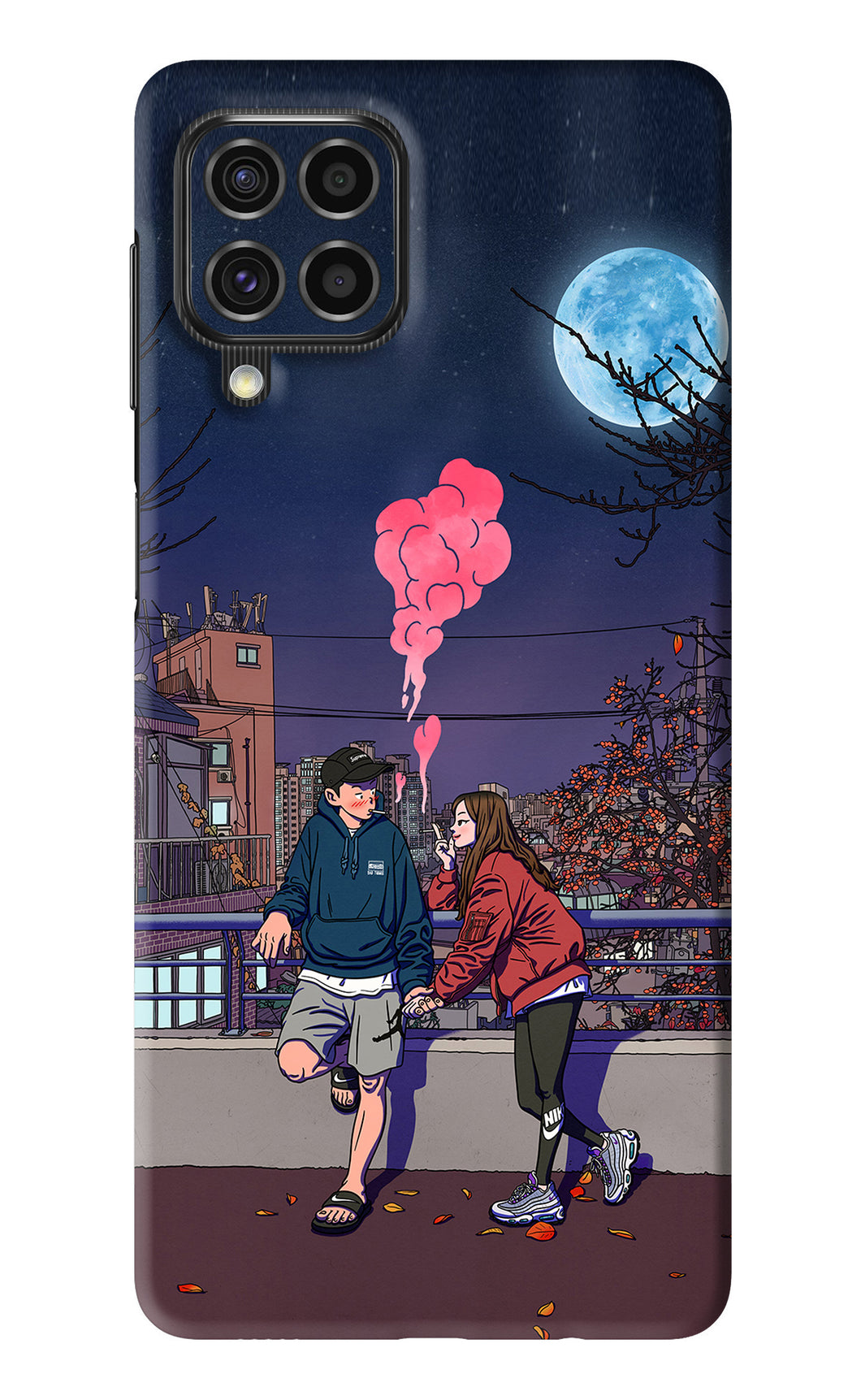 Chilling Couple Samsung Galaxy F62 Back Skin Wrap