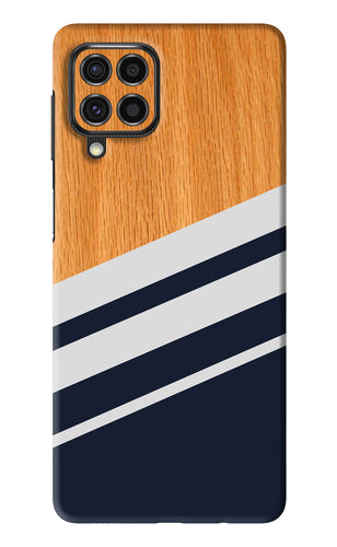 Black And White Wooden Samsung Galaxy F62 Back Skin Wrap