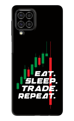 Eat Sleep Trade Repeat Samsung Galaxy F62 Back Skin Wrap