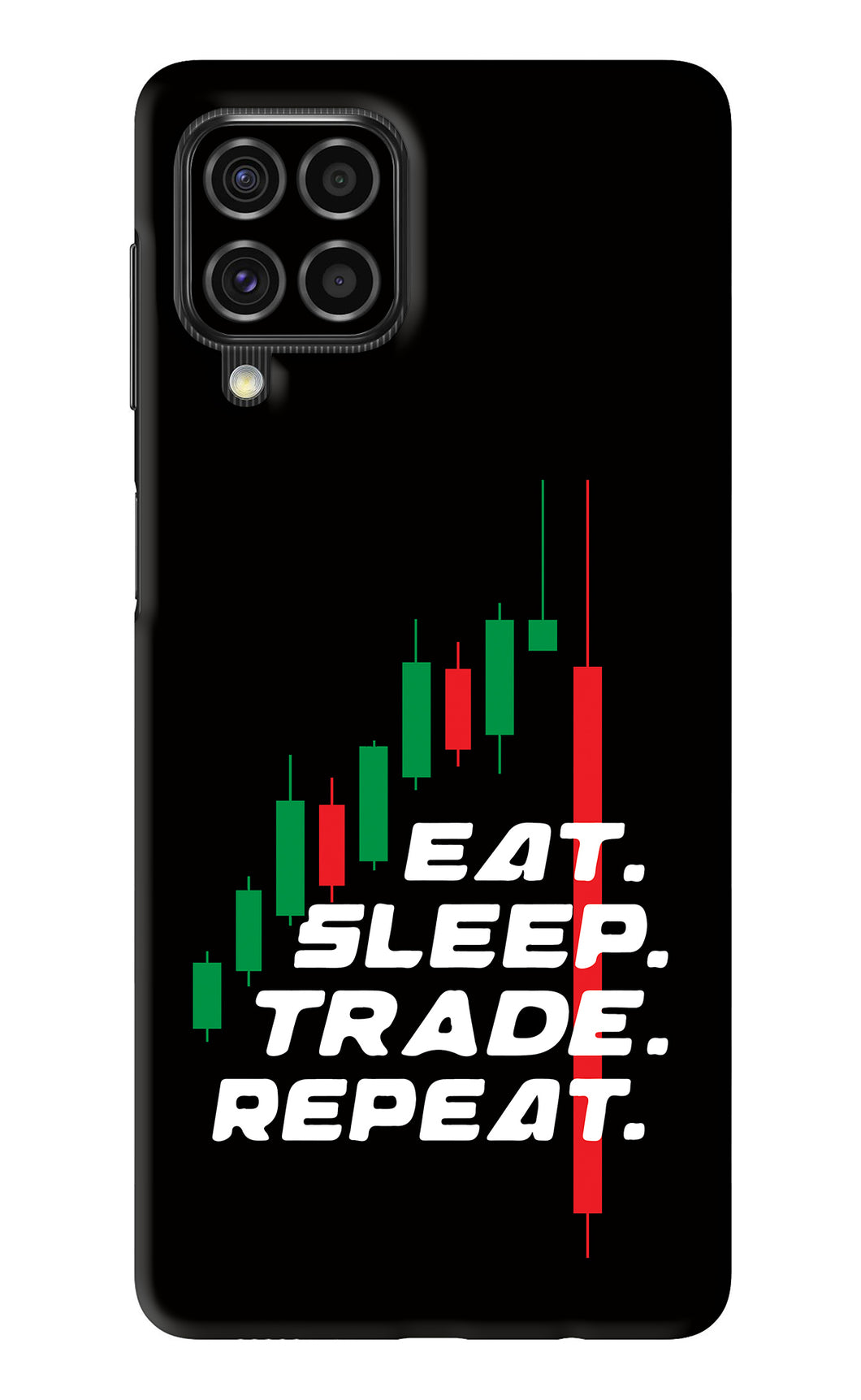 Eat Sleep Trade Repeat Samsung Galaxy F62 Back Skin Wrap