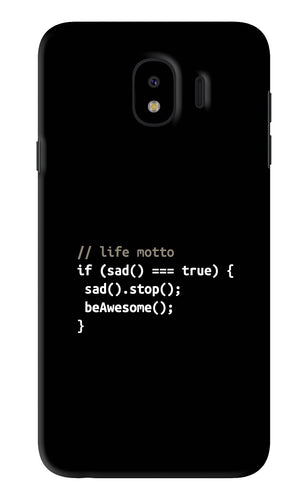 Life Motto Code Samsung Galaxy J4 Back Skin Wrap